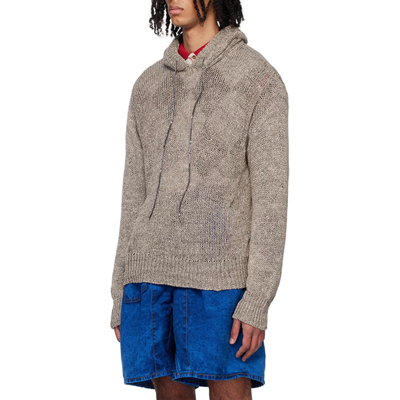 upgrade your streetwear with hongfeng’s men's knit hoodie featuring premium craftsmanship.